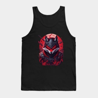 evil ninja wolf face Tank Top